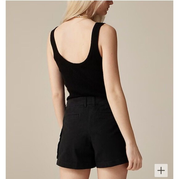 J. Crew Women Short 4" Hudson Cargo Chino Black Neutral Size 14 - Picture 3 of 11